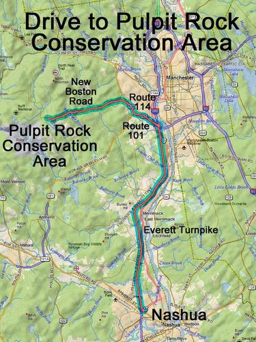 Pulpit Rock Conservation Area drive route