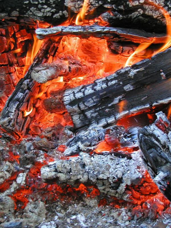 campfire embers on the Allagash Wilderness Waterway in northern Maine