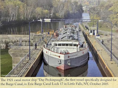 canal boat photo in April at Auburn NY