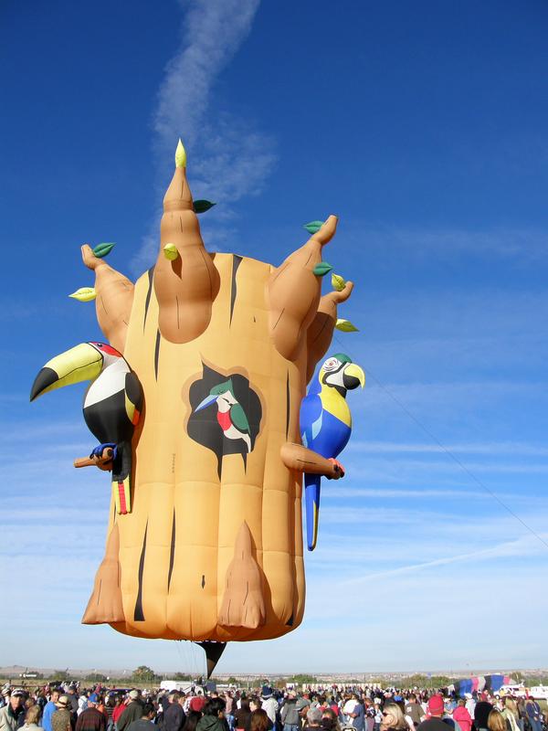 the special-shape Woodrow C. Greenleaf hot-air balloon at the Albuquerque Balloon Festival in New Mexico