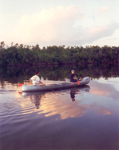 Harry and Donna canoeing in the Everglades, Florida, in January 1996
