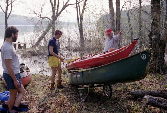 portaging boats on the Moose River in New Hampshire in May 1989