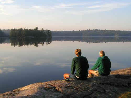 Tom and Mitch at Quetico Park in Ontario, Canada, in September 2003