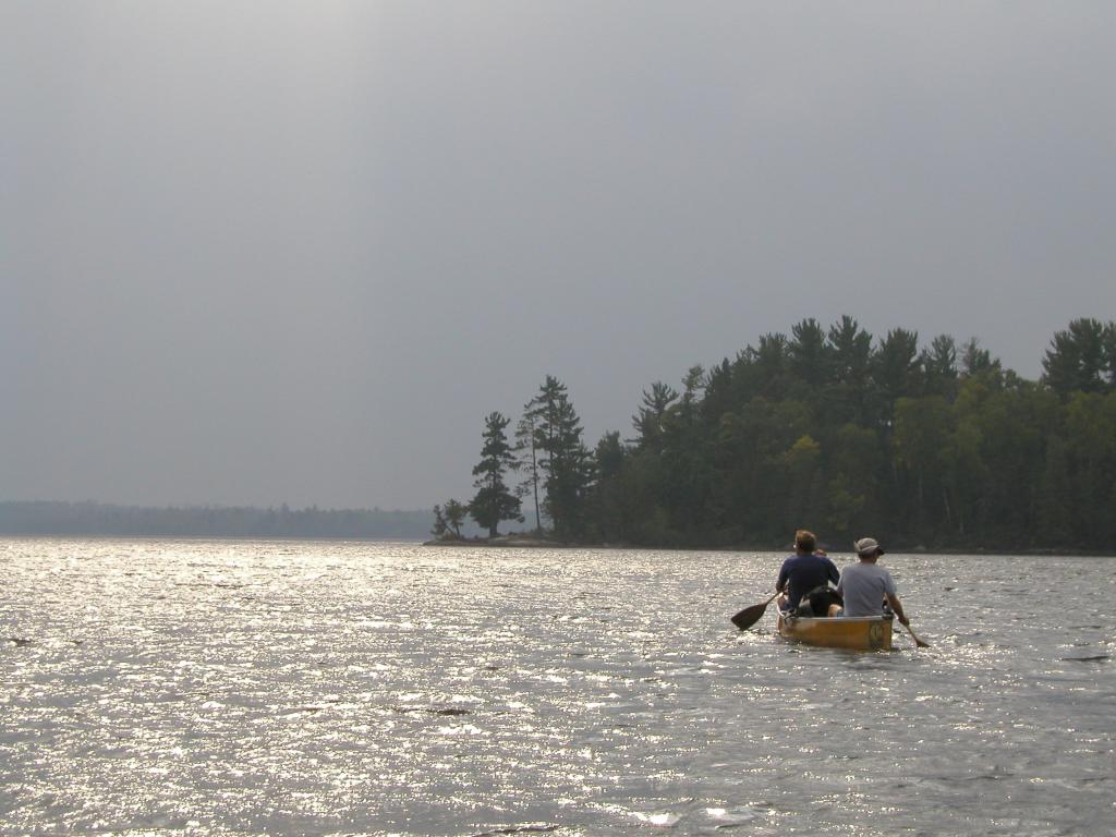 canoeists at Quetico Park in Ontario, Canada, in September 2003