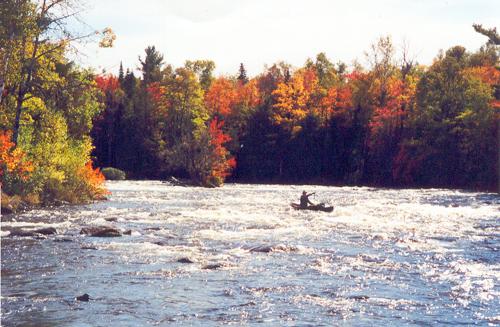 canoeing on the St Croix River in eastern Maine in October 1999