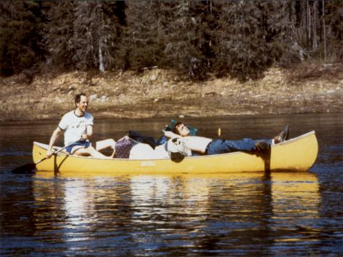 Fred an Dave on the St John River in Maine in May 1984