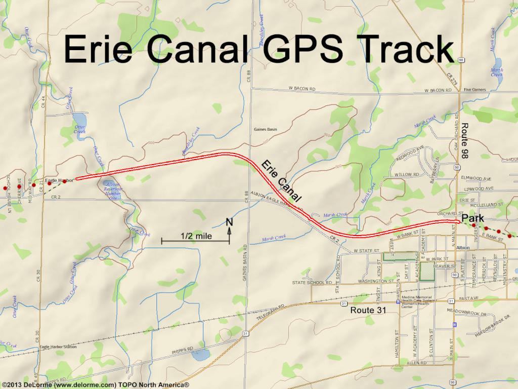 GPS track of just a tiny portion of the Erie Canal in western New York