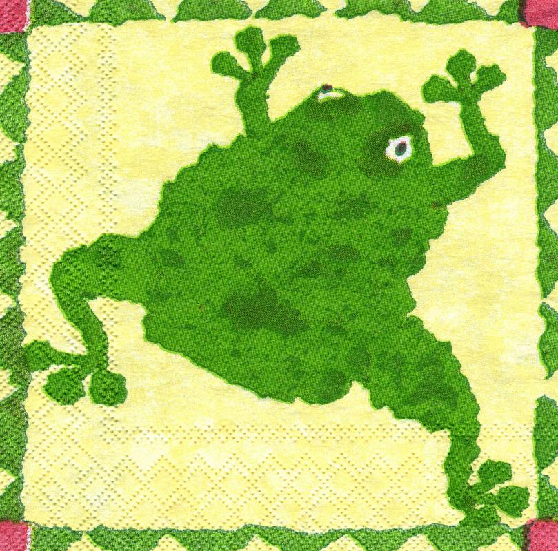 paper napkin with frog design