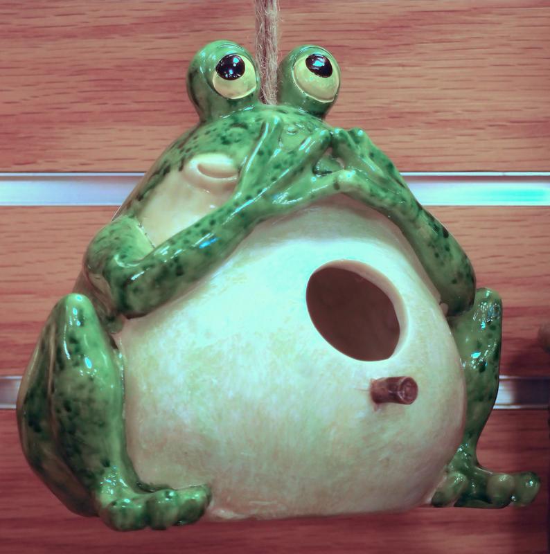 frog birdhouse