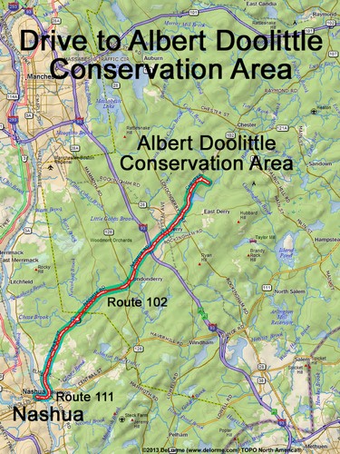 Albert Doolittle Conservation Area drive route