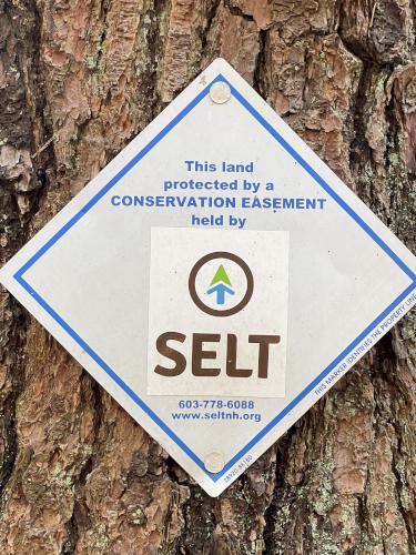 SELT sign in October at Albert Doolittle Conservation Area in southern NH