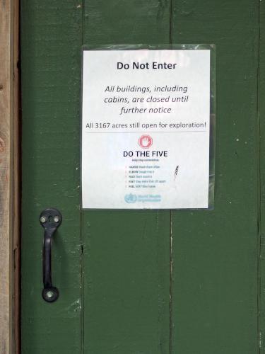 closed sign on a hut at Antone Mountain in southwest Vermont