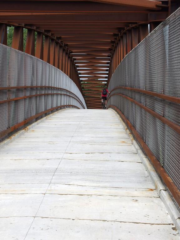 impressive bridge over Route 101 on the Ashuelot River Rail Trail north near Keene, NH