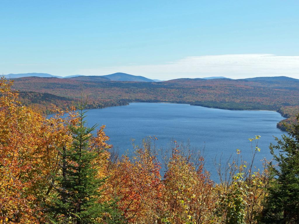 view in September from the near-summit ledge on Averill Mountain in northeast Vermont