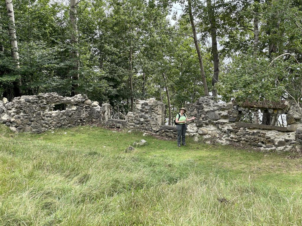 remains of a house foundation in September on Bar Island near Acadia National Park in Maine