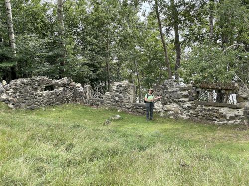 remains of a house foundation in September on Bar Island near Acadia National Park in Maine