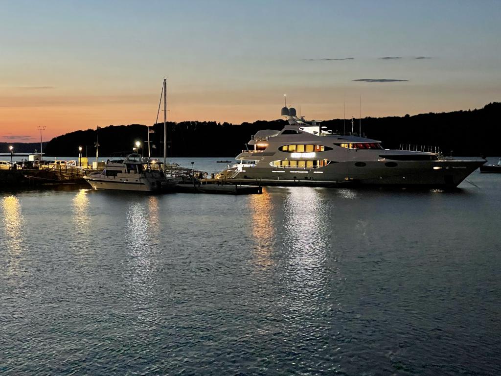 sunset in September behind Bar Island near Acadia National Park in Maine