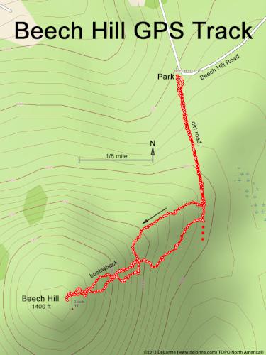 GPS track in November at Beech Hill near Andvoer in southern NH