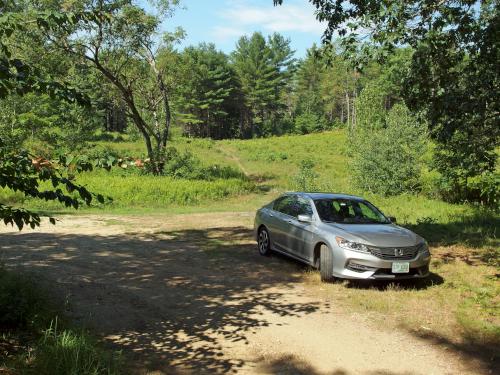 parking lot at Betsey Dodge Conservation Area in southern New Hampshire