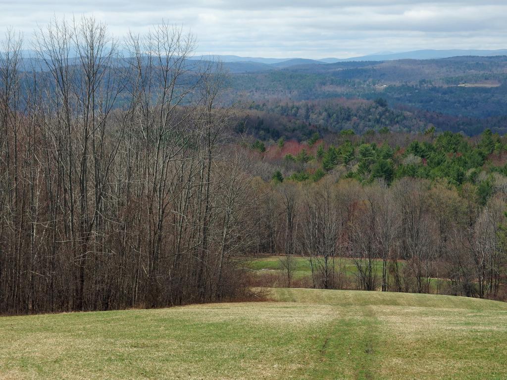 view across the Connecticut River Valley into Vermont from a snowmobile trail on Bible Hill in New Hampshire