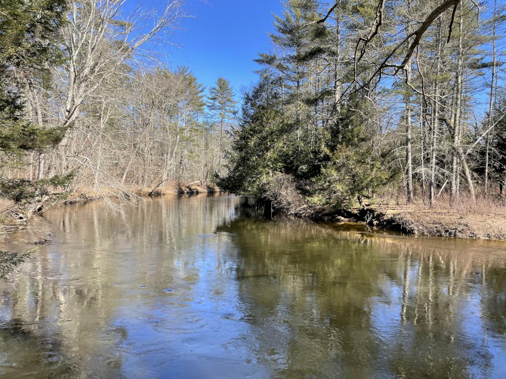 Blackwater River in March at Blackwater River Loop near Hopkinton in southern New Hampshire