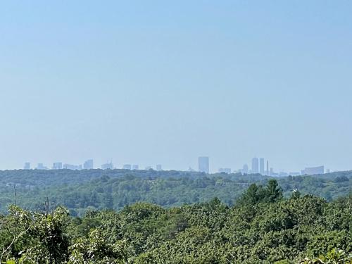 Boston skyline in August as seen from Breakheart Reservation in northeast Massachusetts