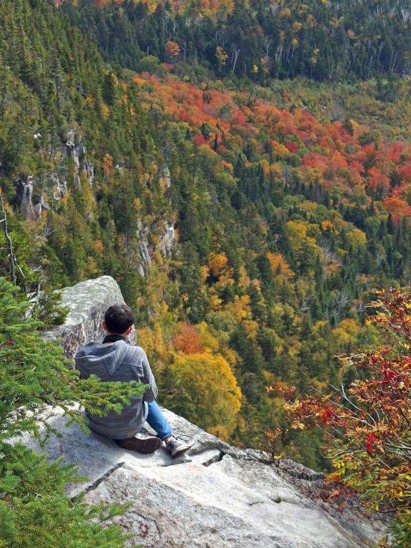 view down in September from the cliff edge on Brousseau Mountain in northeast Vermont