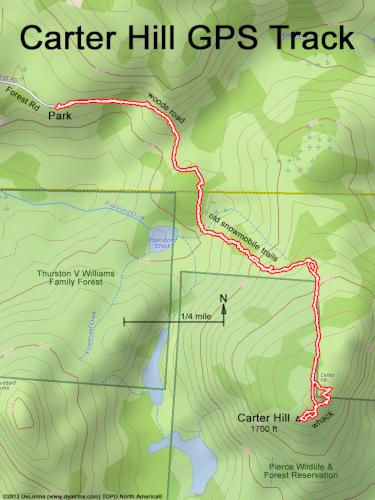 GPS track in May at Carter Hill in southern New Hampshire