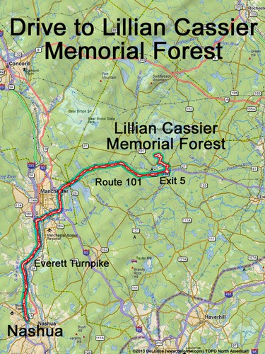 Lillian Cassier Memorial Forest drive route