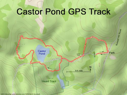 GPS track in May at Castor Pond in southern NH