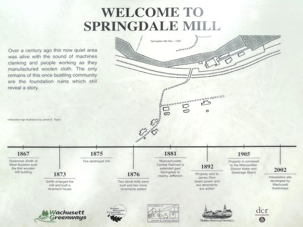 information poster in August at Mass Central Rail Trail at Holden in eastern Massachusetts