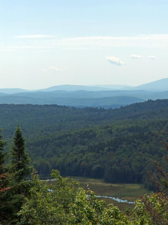 view in August into southern Vermont from Chase Pond Peak in western New Hampshire