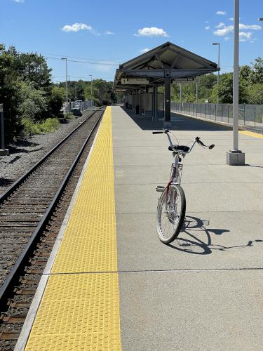 MBTA station in June at Clipper City Trail in northeast Massachusetts