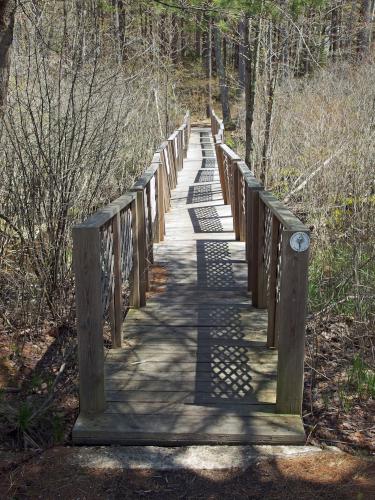 floating bridge at Contoocook Marsh near Rindge in southern New Hampshire