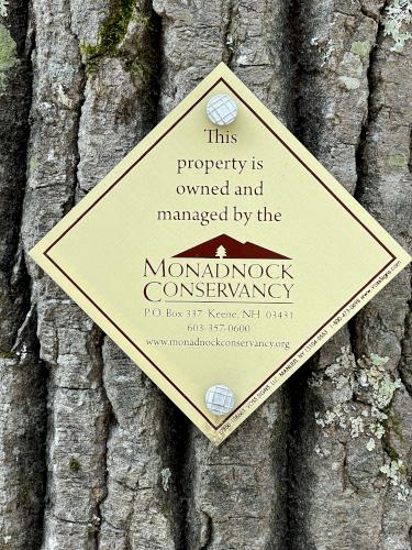 property sign in December at Cunningham Pond Trail in southern NH