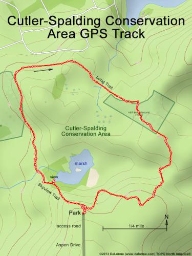 GPS track in September at Cutler-Spalding Conservation Area in southern NH