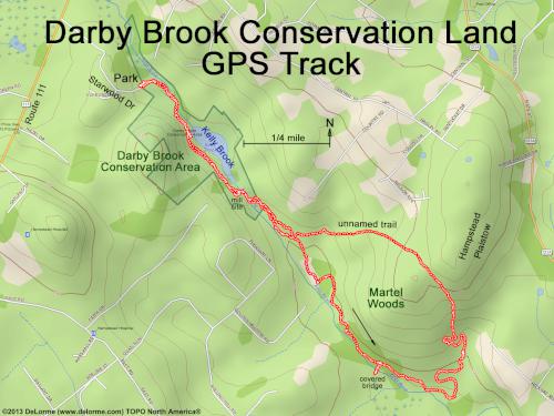 GPS Track in February at Darby Brook Conservation Area in New Hampshire