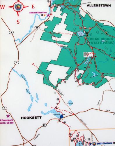 map in May at Dubes Pond Trail near Hooksett in southern New Hampshire