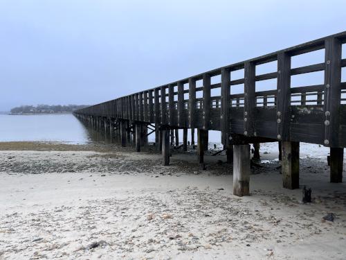 Powder Point Bridge in January at Duxbury Beach near Duxbury in eastern Massachusetts