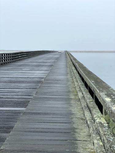 Powder Point Bridge in January at Duxbury Beach near Duxbury in eastern Massachusetts