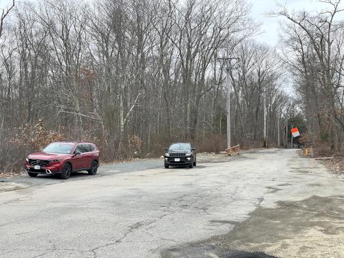 parking in March at D. W. Field Park in eastern Massachusetts