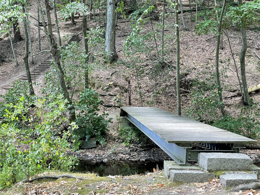 trail in August at Echo Bridge near Newton in eastern Massachusetts