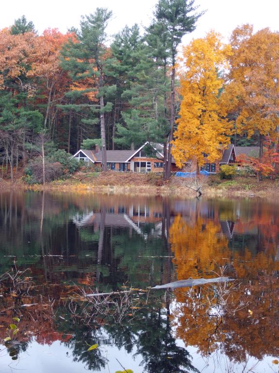 view across Sudbury River in November from Fairhaven Hill Trails in eastern Massachusetts