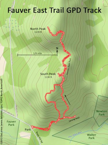 GPS track at Fauver East Trail in New Hampshire