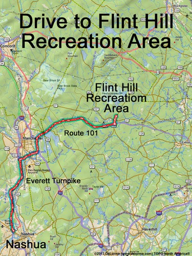 Flint Hill Recreation Area drive route