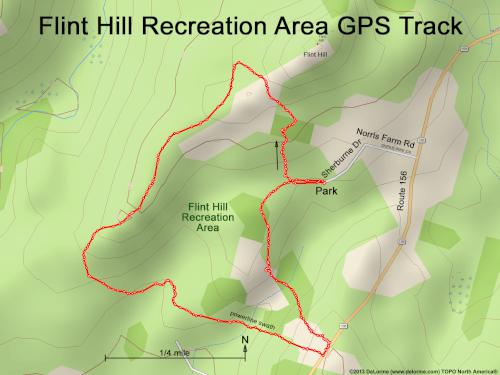 GPS track in February at Flint Hill Recreation Area in southern NH