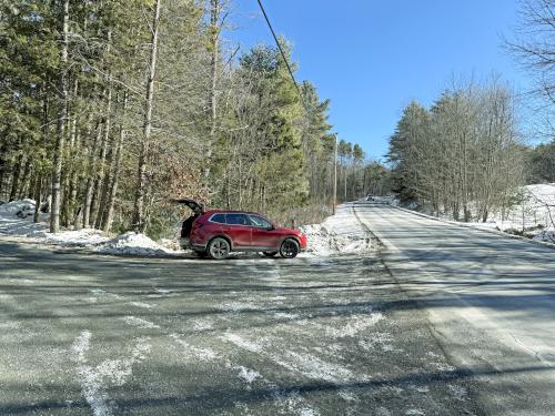 parking in January on Gliddens Hill in southern NH