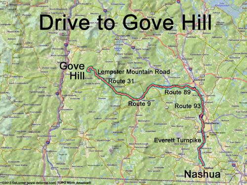 Gove Hill drive route