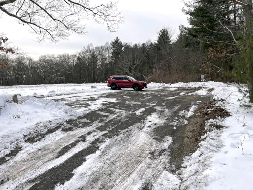 parking in January at Grassy Pond Conservation Land in northeast MA