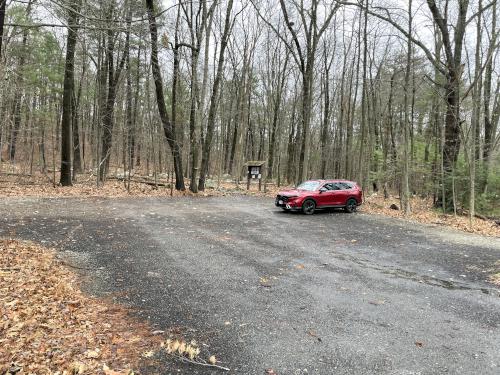 parking in December at Great Hill in eastern MA